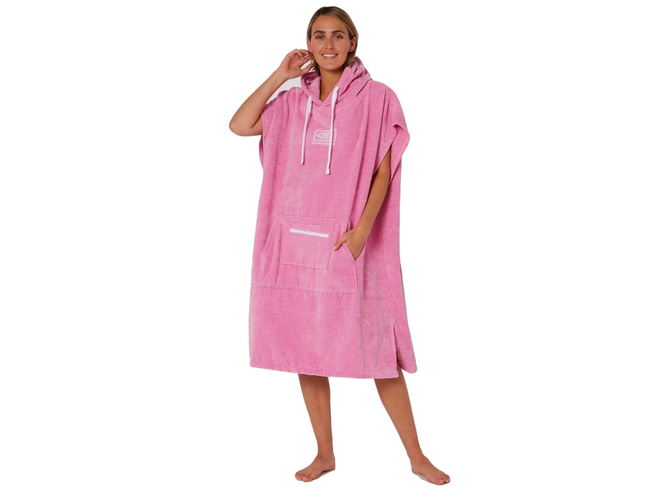 OCEAN & EARTH LADIES HOODED PONCHO MUSK PINK