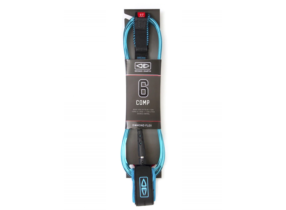 OCEAN & HEART 6'0" LEASH COMP DOUBLE SWIVEL LIME