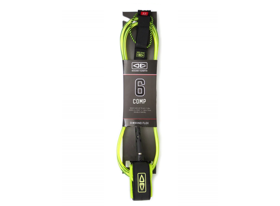 OCEAN & HEART 6'0" LEASH COMP DOUBLE SWIVEL LIME