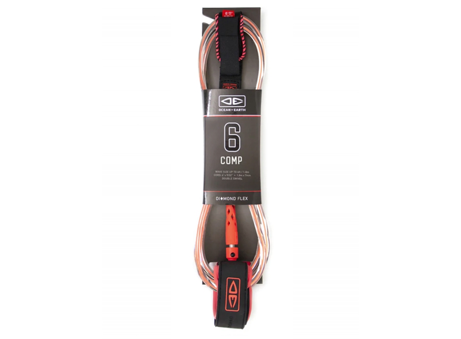 OCEAN & HEART 6'0" LEASH COMP DOUBLE SWIVEL LIME