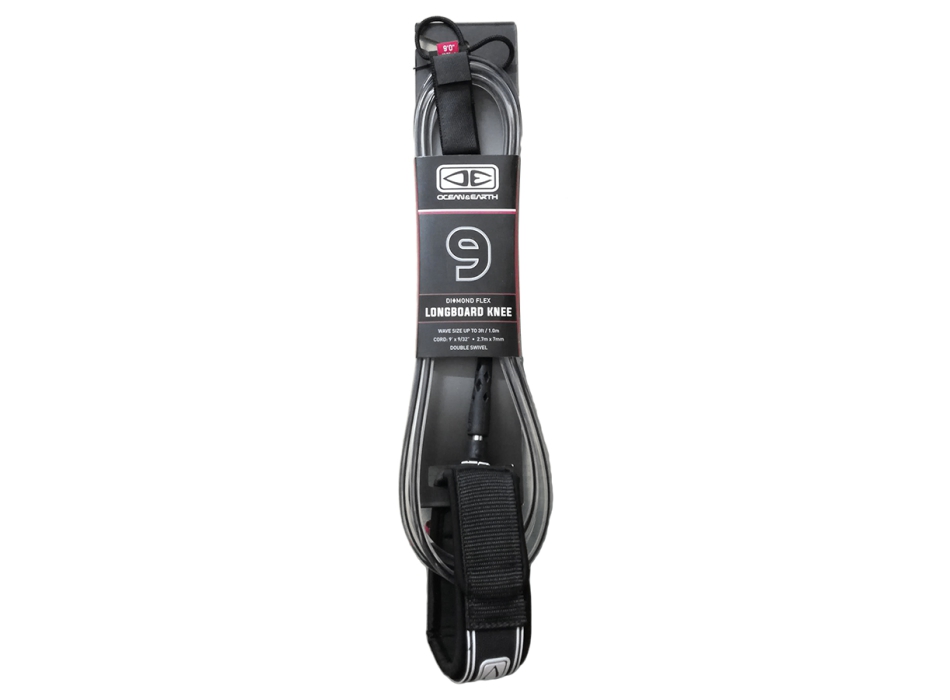 OCEAN & HEART REGULAR KNEE LONGBOARD 9'0"BLACK LEASH 