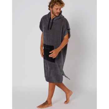 OCEAN & EARTH BREAK PONCHO CHARCOAL