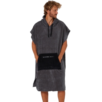 OCEAN & EARTH BREAK PONCHO CHARCOAL