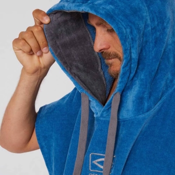 OCEAN & EARTH DAY BREAK PONCHO BLUE