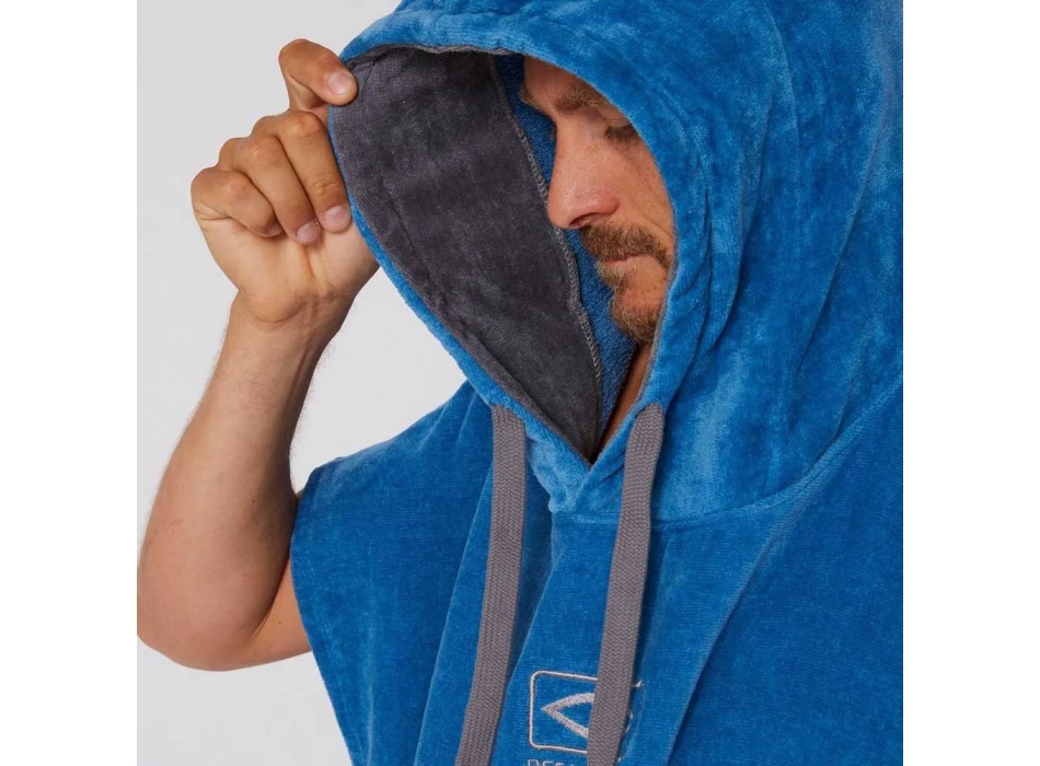 OCEAN & EARTH DAY BREAK PONCHO BLUE