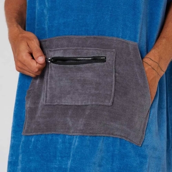 OCEAN & EARTH DAY BREAK PONCHO BLUE