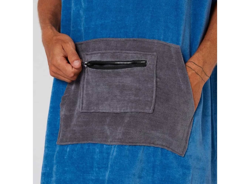 OCEAN & EARTH DAY BREAK PONCHO BLUE