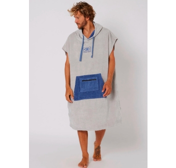 OCEAN & EARTH BREAK PONCHO LIGHT GREY