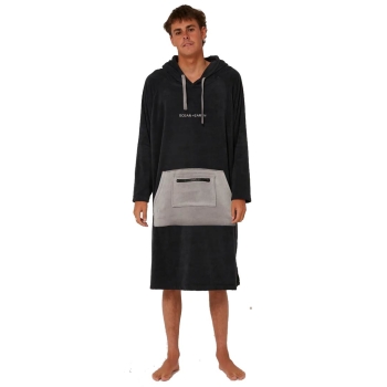 OCEAN & EARTH PONCHO SURF ESSENTIAL LONG SLEEVES HOODED MEN DULL BLACK