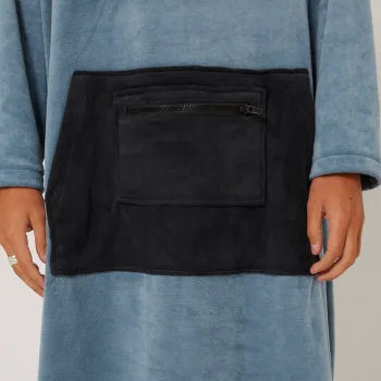 OCEAN & EARTH PONCHO SURF ESSENTIAL LONG SLEEVES HOODED MEN DULL BLACK