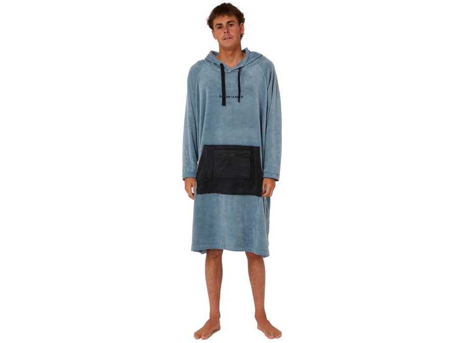OCEAN & EARTH PONCHO SURF ESSENTIAL LONG SLEEVES HOODED MEN DULL BLACK