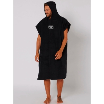 OCEAN & EARTH MENS TERRY HOODED PONCHO BLACK