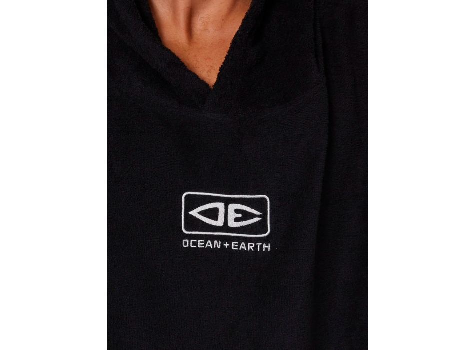 OCEAN & EARTH MENS TERRY HOODED PONCHO BLACK