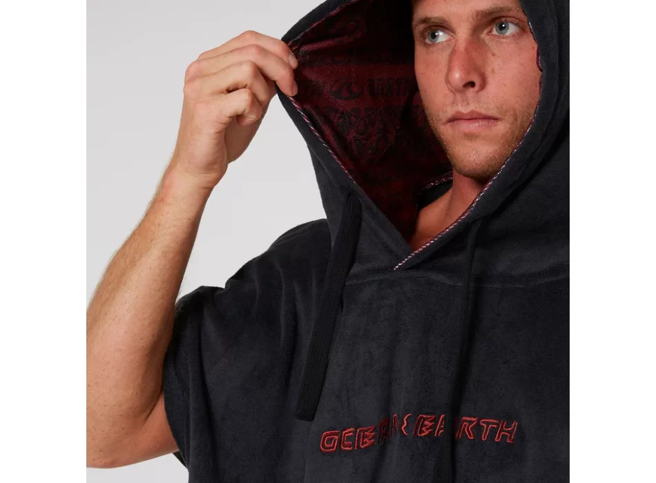 OCEAN & EARTH MEN STRIKE HOODED PONCHO ADULT DULL BLACK