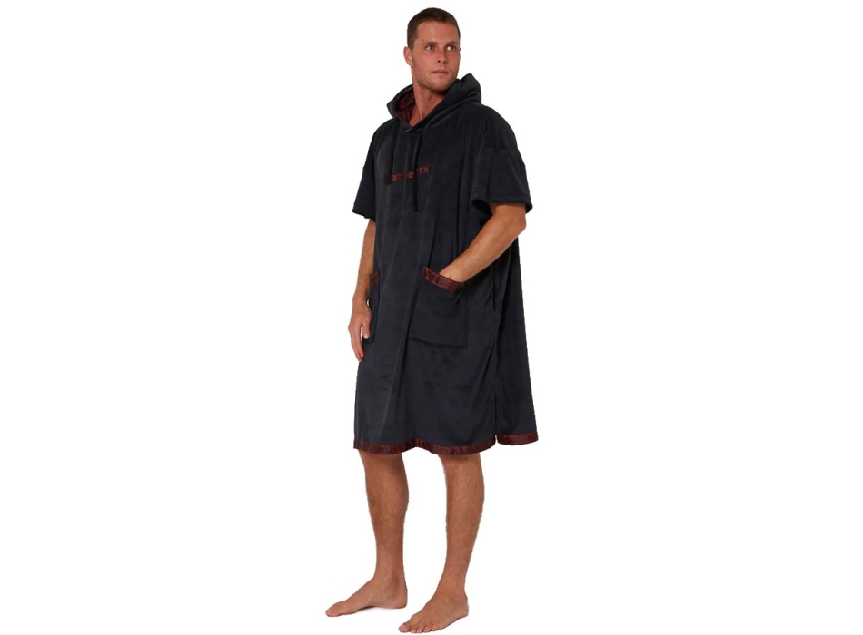 OCEAN & EARTH MEN STRIKE HOODED PONCHO ADULT DULL BLACK
