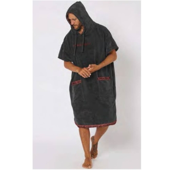 OCEAN & EARTH MEN STRIKE HOODED PONCHO ADULT DULL BLACK