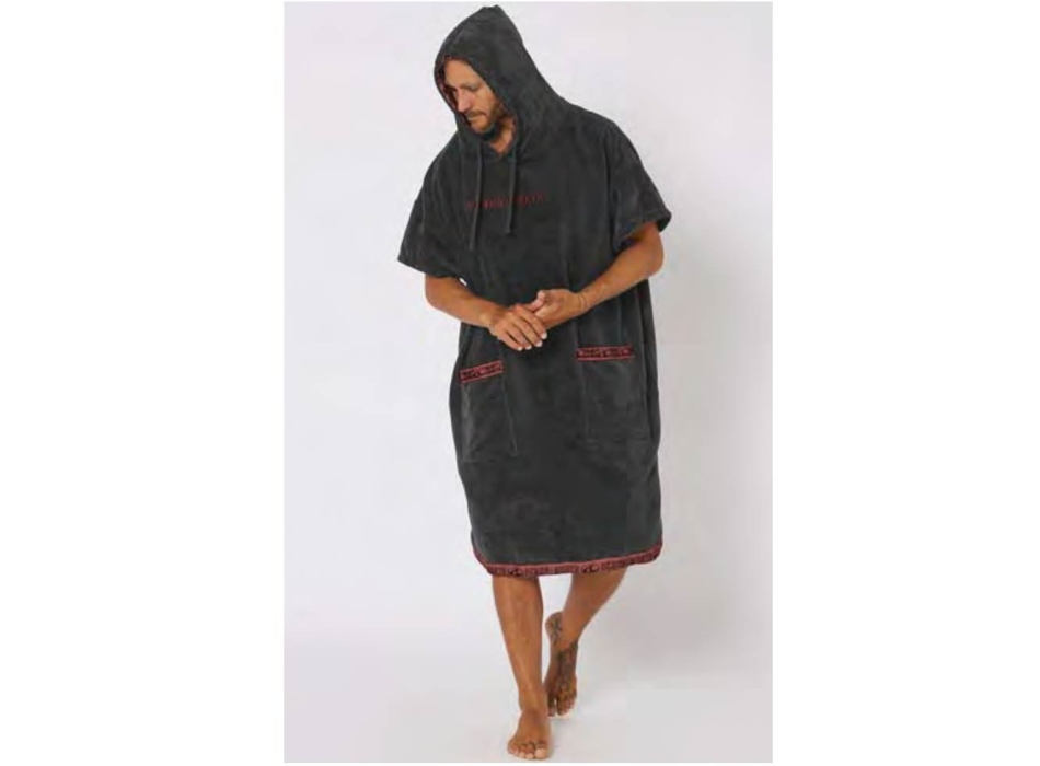 OCEAN & EARTH MEN STRIKE HOODED PONCHO ADULT DULL BLACK