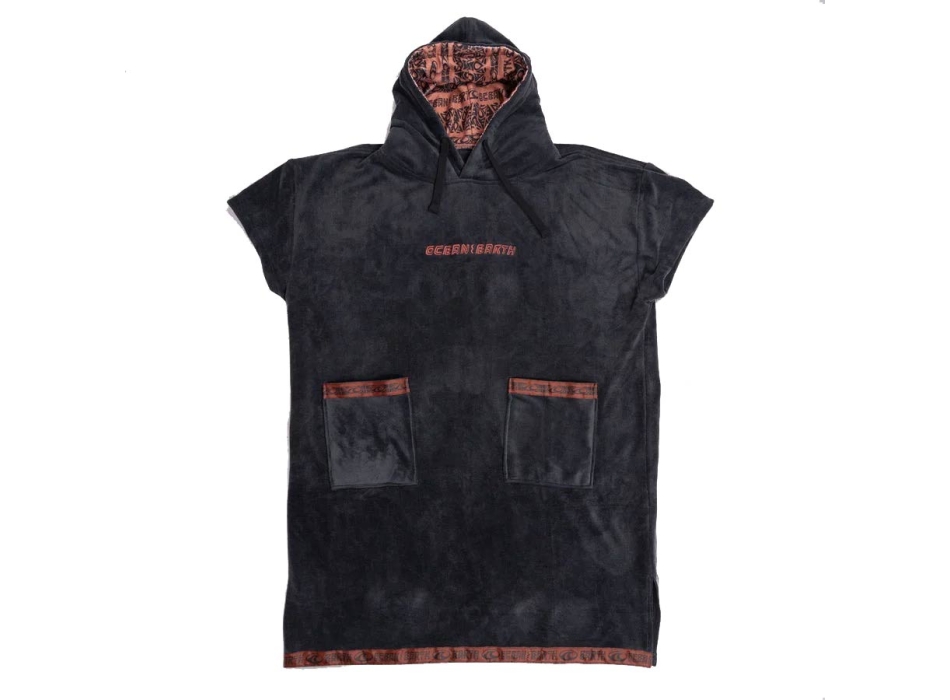 OCEAN & EARTH MEN STRIKE HOODED PONCHO ADULT DULL BLACK