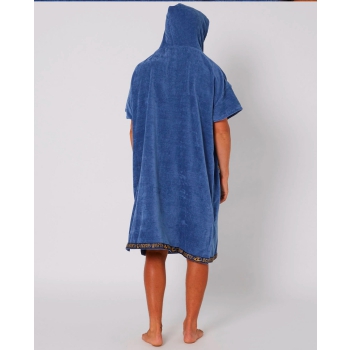 OCEAN & EARTH STRIKE HOODED PONCHO ADULT STEEL BLUE