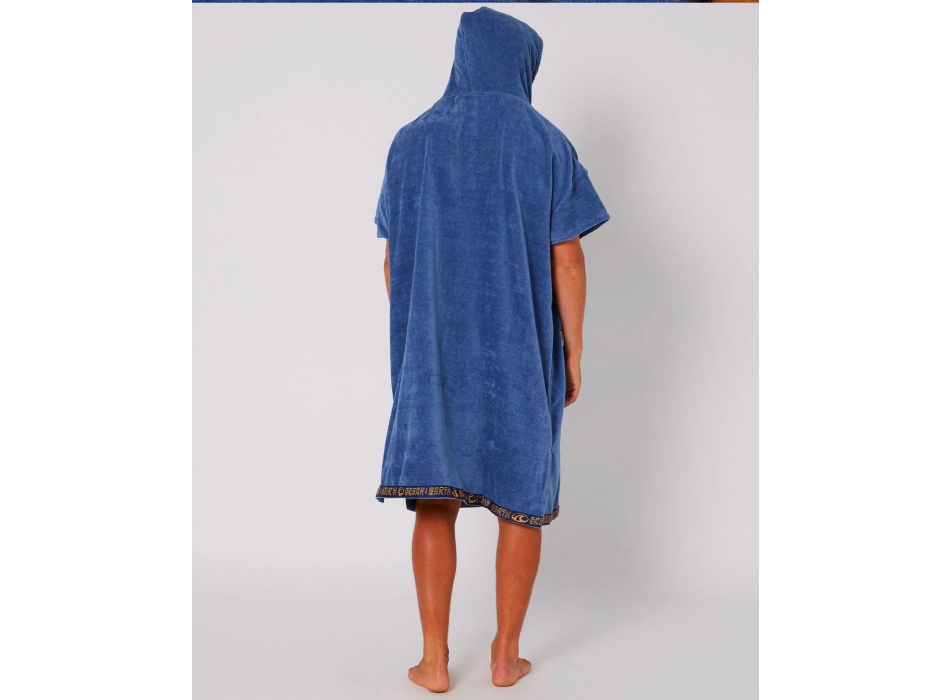 OCEAN & EARTH STRIKE HOODED PONCHO ADULT STEEL BLUE
