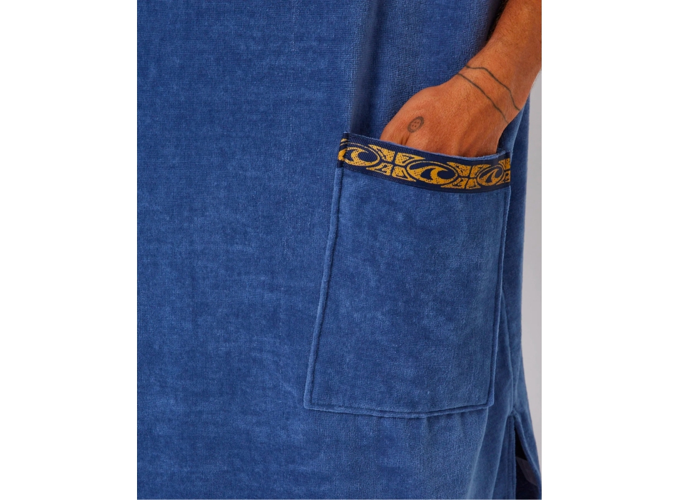 OCEAN & EARTH STRIKE HOODED PONCHO ADULT STEEL BLUE