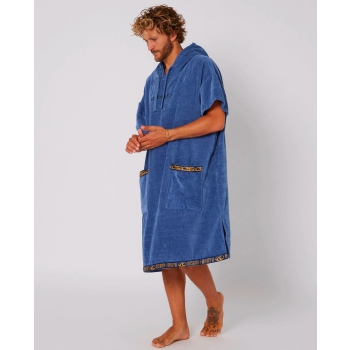 OCEAN & EARTH STRIKE HOODED PONCHO ADULT STEEL BLUE