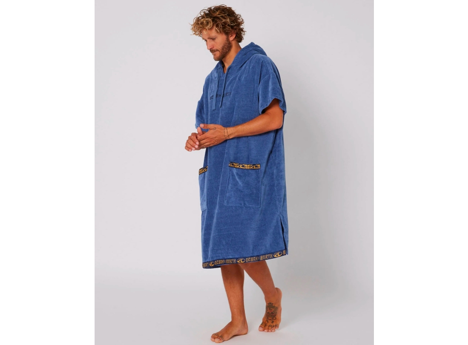 OCEAN & EARTH STRIKE HOODED PONCHO ADULT STEEL BLUE