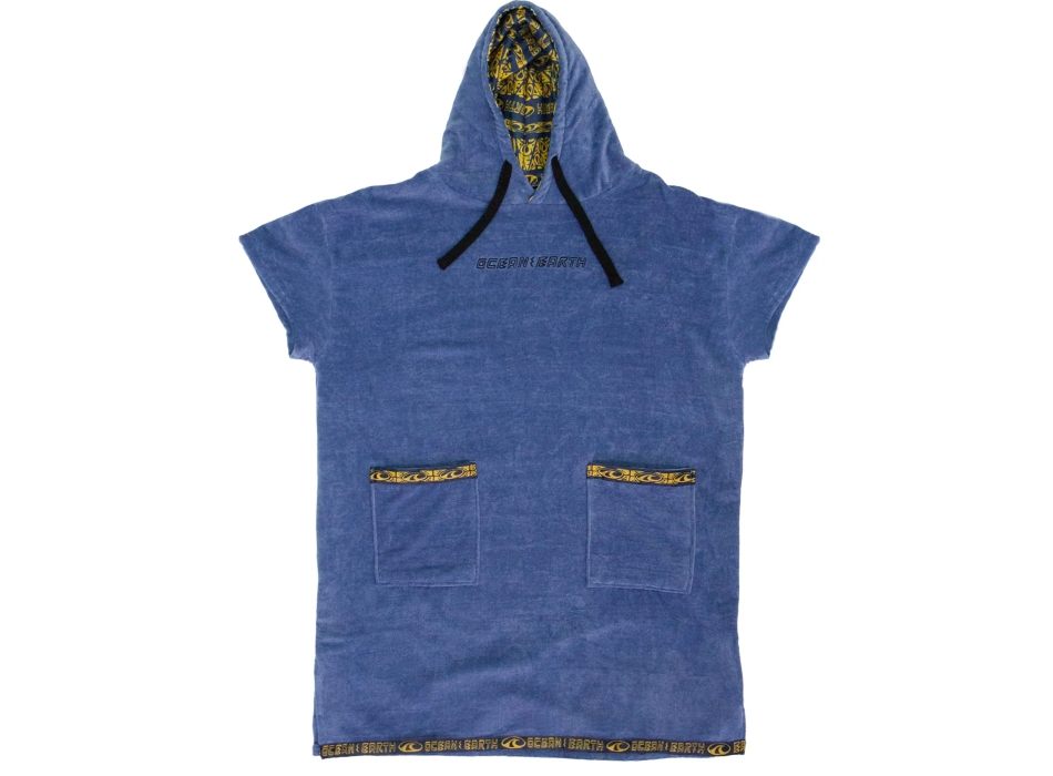 OCEAN & EARTH STRIKE HOODED PONCHO ADULT STEEL BLUE