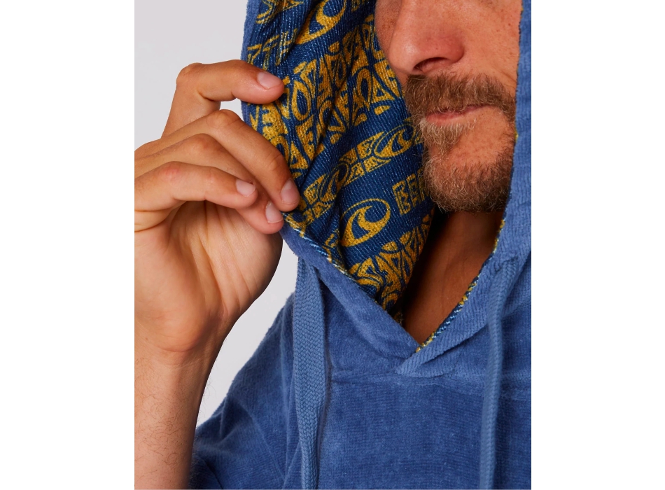 OCEAN & EARTH STRIKE HOODED PONCHO ADULT STEEL BLUE