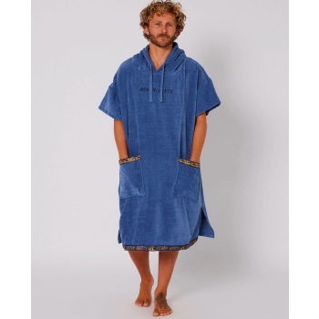 OCEAN & EARTH STRIKE HOODED PONCHO ADULT STEEL BLUE
