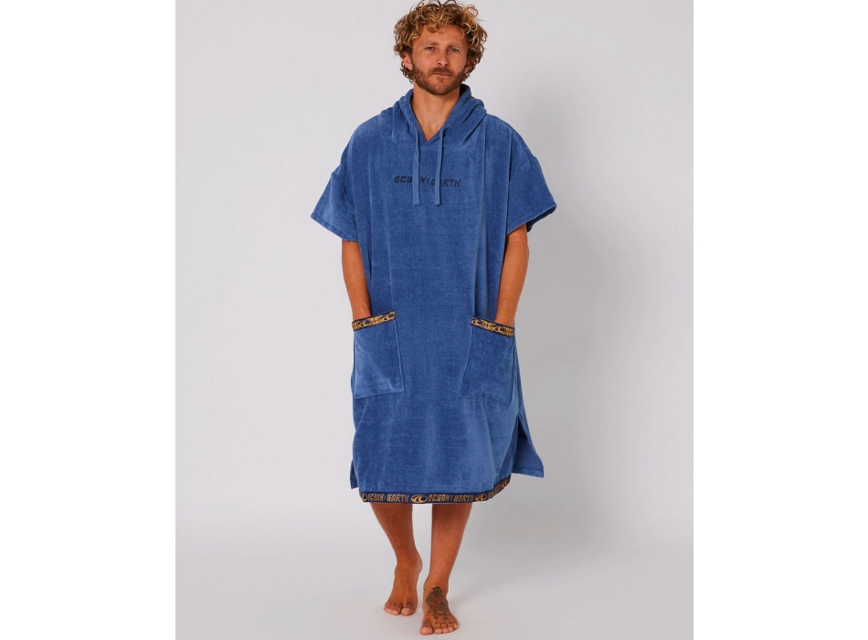 OCEAN & EARTH STRIKE HOODED PONCHO ADULT STEEL BLUE