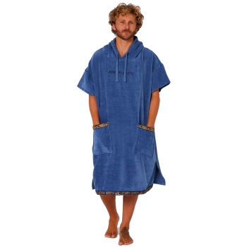 OCEAN & EARTH STRIKE HOODED PONCHO ADULT STEEL BLUE