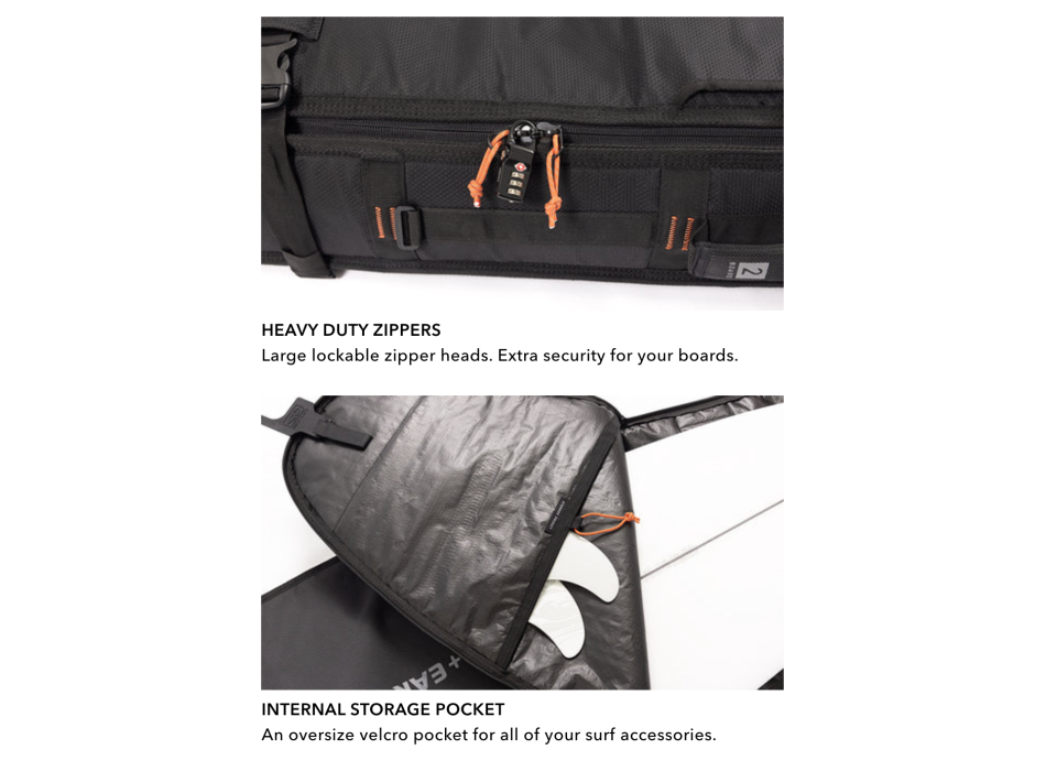 OCEAN & EARTH TRIPLE COMPACT HYPA SHORTBOARD TRAVEL COVER 3 BOARDS