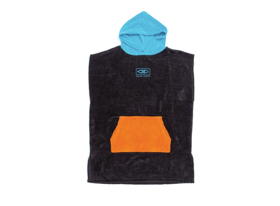 OCEAN & EARTH YOUTH HOODED PONCHO BLACK