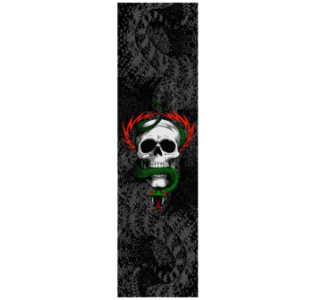 POWELL PERALTA GRIPTAPE FOR SKATEBOARD MCGILL SKULL AND SNAKE 10.5”X33” EA WHITE