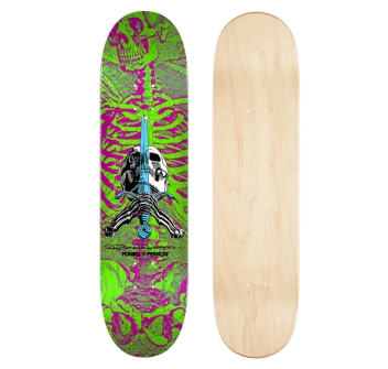 POWELL PERALTA SKULL & SWORD PINK GREEN 8.00" SKATE COMPLETE