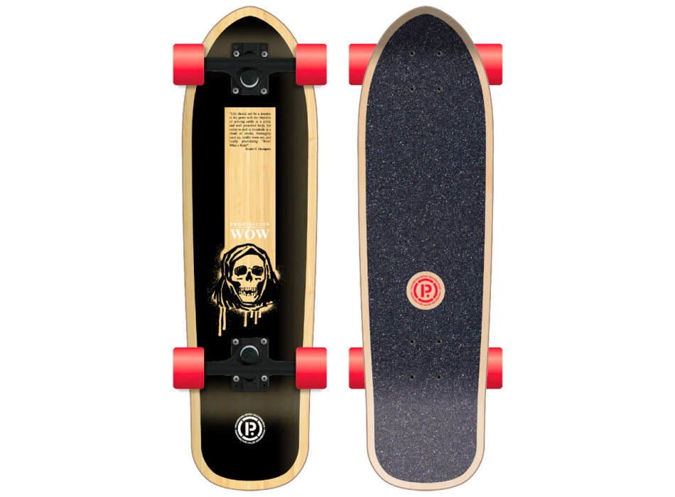 PROHIBITION SKATEBOARD RETRO WOOD 28" WOW