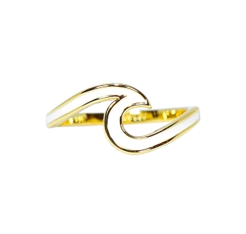 PURA VIDA ENAMELED WAVE RING GOLD