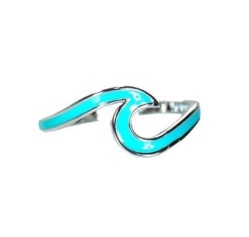 PURA VIDA ENAMELED WAVE RING SILVER