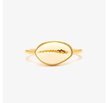 PURA VIDA STRIPED ENAMEL GOLD RING