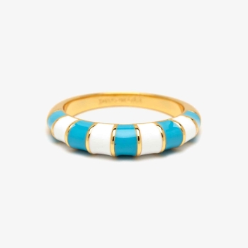 PURA VIDA STRIPED ENAMEL GOLD RING