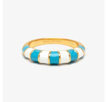 PURA VIDA STRIPED ENAMEL GOLD RING