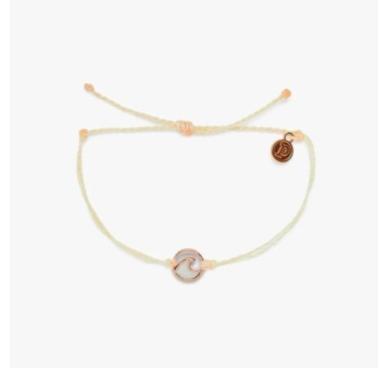 PURA VIDA BRACELETS OPAQUE RESIN WAVE ROSE GOLD VANILLA