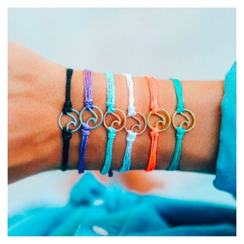 PURA VIDA BRACELETS ROSE GOLD WAVE SEAFOAM