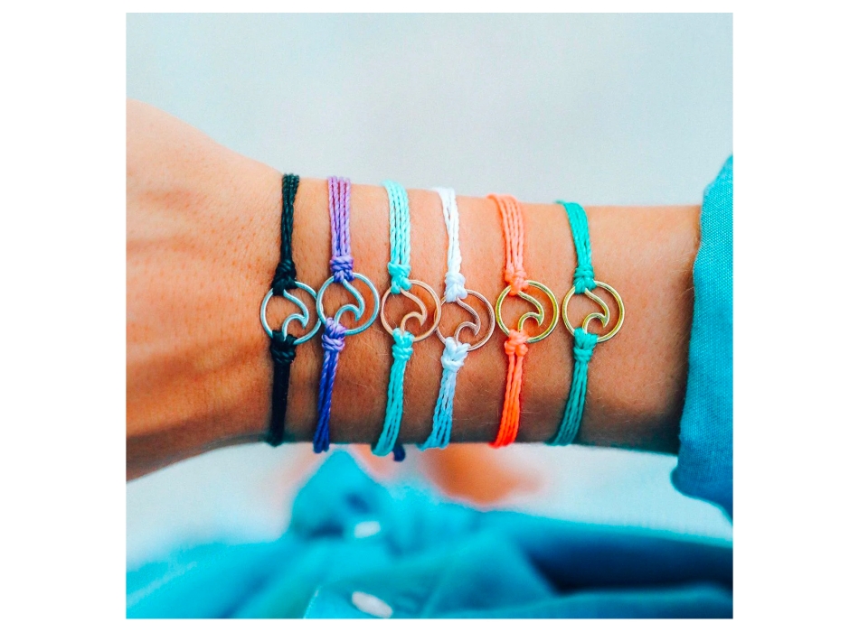 PURA VIDA BRACELETS ROSE GOLD WAVE SEAFOAM