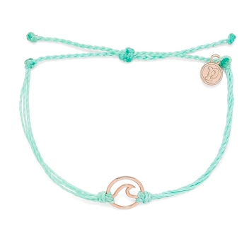 PURA VIDA BRACELETS ROSE GOLD WAVE SEAFOAM