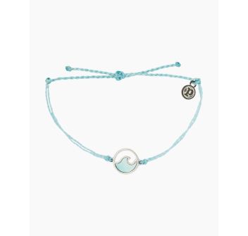 PURA VIDA BRACELETS STONE WAVE SILVER CRYSTAL BLUE