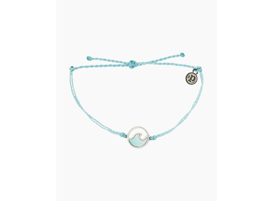 PURA VIDA BRACELETS STONE WAVE SILVER CRYSTAL BLUE