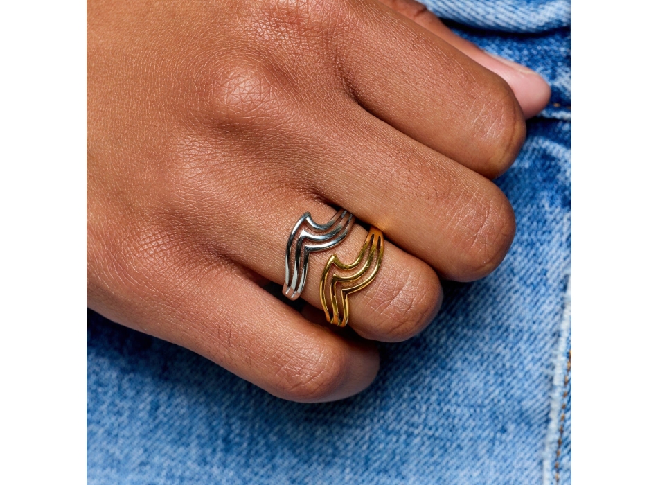 PURA VIDA SURFRIDER TRIPLE WAVE RING SILVER