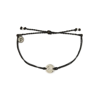 PURA VIDA BRACELETS WAVE COIN BLACK
